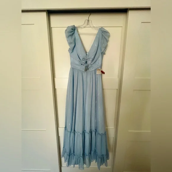 NWT MAC DUGGAL RUFFLE TIERED METALLIC RUCHED SHOULDER DRESS, size 2! -  www.sanvalentin.cl